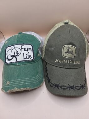 Farmer Hat Lot John Deere Wild Oates Farm Life Snapback